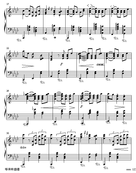 降A大调圆舞曲-勃拉姆斯钢琴曲谱（图2）