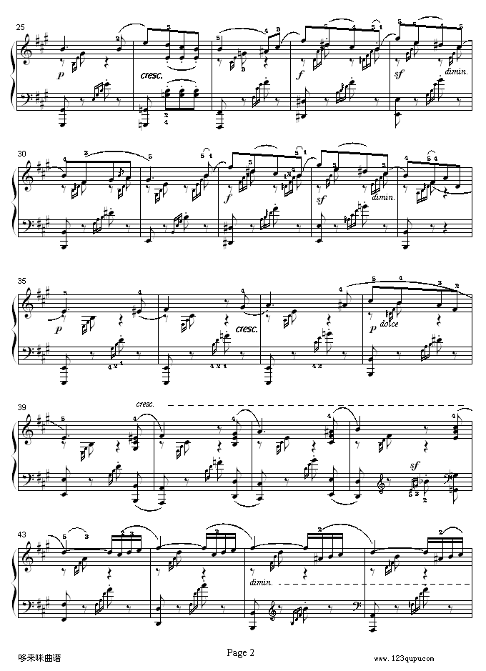 春之歌-门德尔松钢琴曲谱（图2）