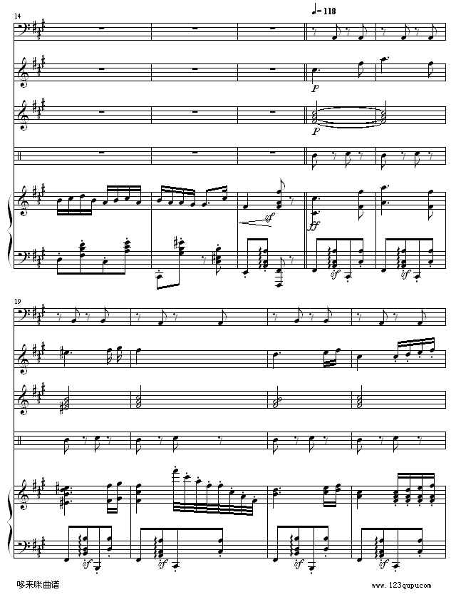 匈牙利舞曲5-(改编，有乐队）-勃拉姆斯钢琴曲谱（图2）
