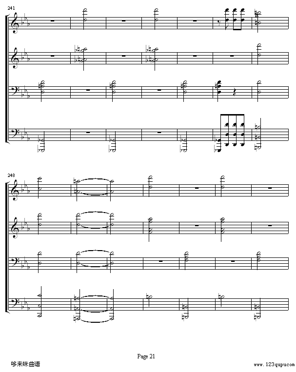 命运交响曲 -（钢琴4手联弹）-贝多芬钢琴曲谱（图21）
