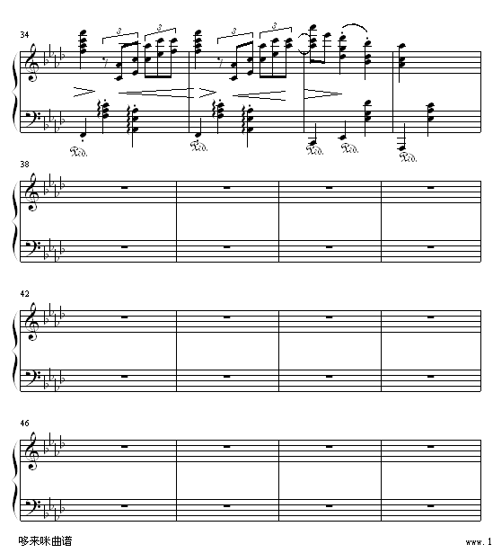 降A大调圆舞曲-勃拉姆斯钢琴曲谱（图3）