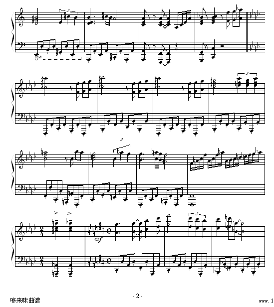 快乐的人们-克莱德曼钢琴曲谱（图2）