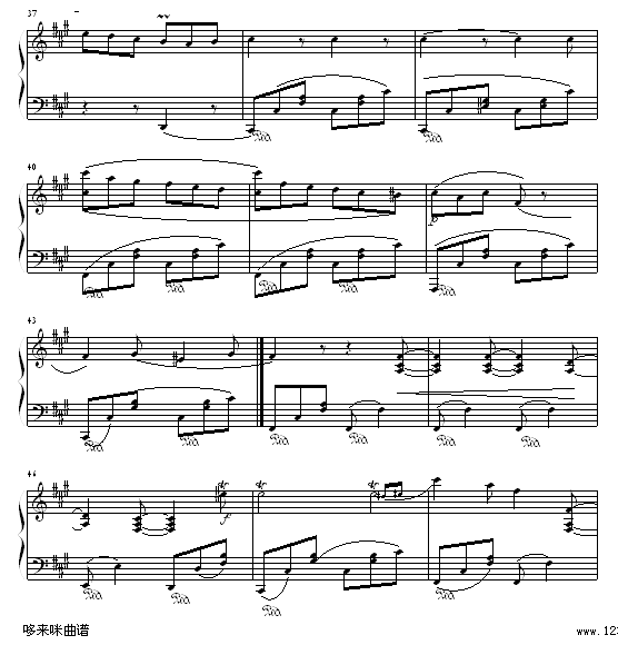 威尼斯船歌-门德尔松钢琴曲谱（图4）