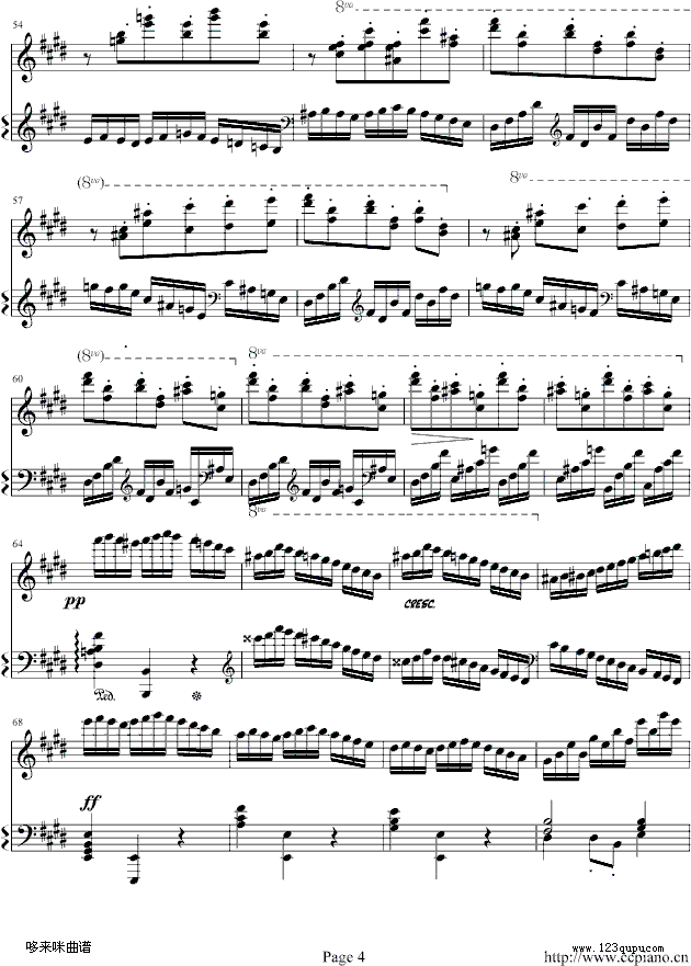 练习曲(NO.1)-莫什科夫斯基钢琴曲谱（图4）