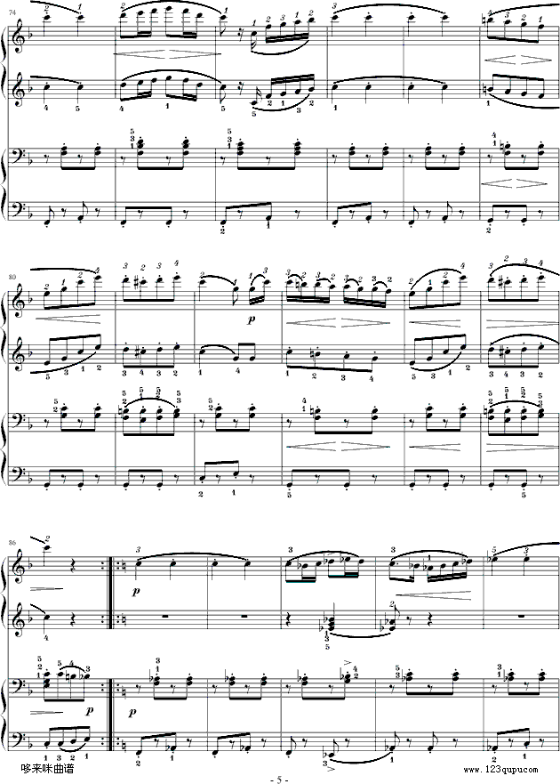 军队进行曲-舞蝶版-舒伯特钢琴曲谱（图5）
