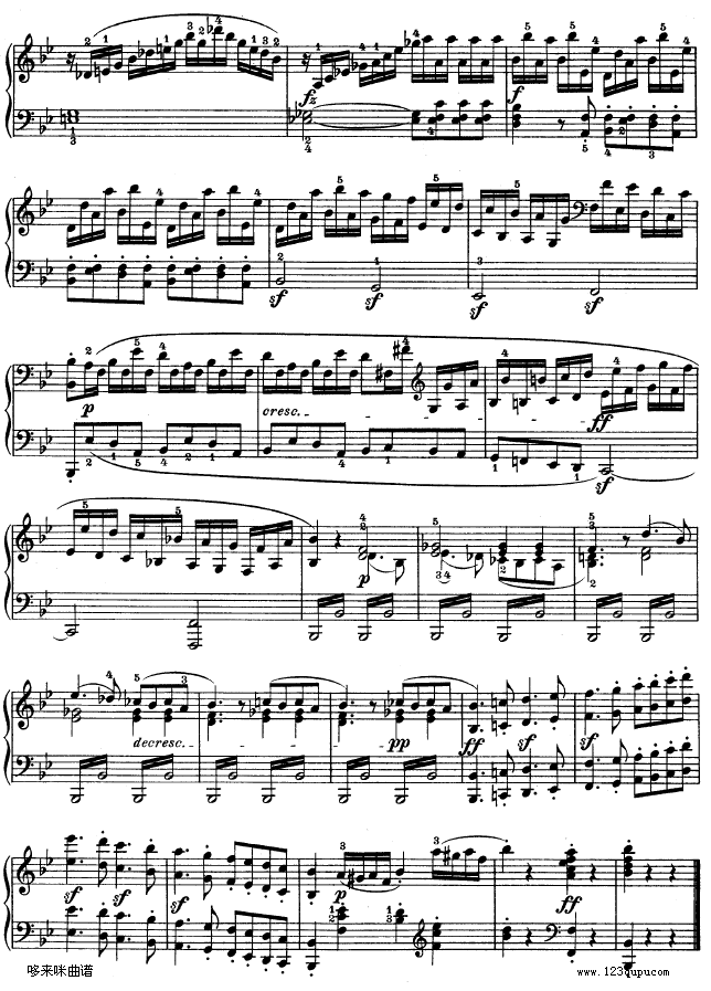 第十一钢琴奏鸣曲-op.22-贝多芬钢琴曲谱（图9）