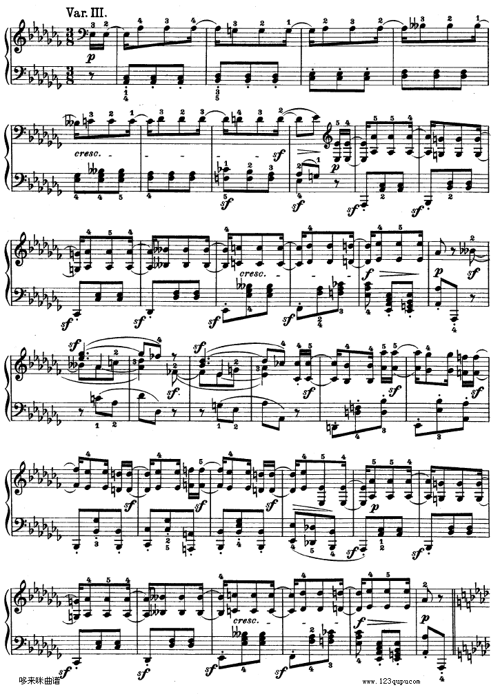 第十二钢琴奏鸣曲-（Op.26）-贝多芬钢琴曲谱（图5）