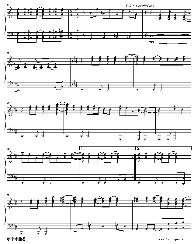 怀念的旋律-克莱德曼钢琴曲谱（图2）