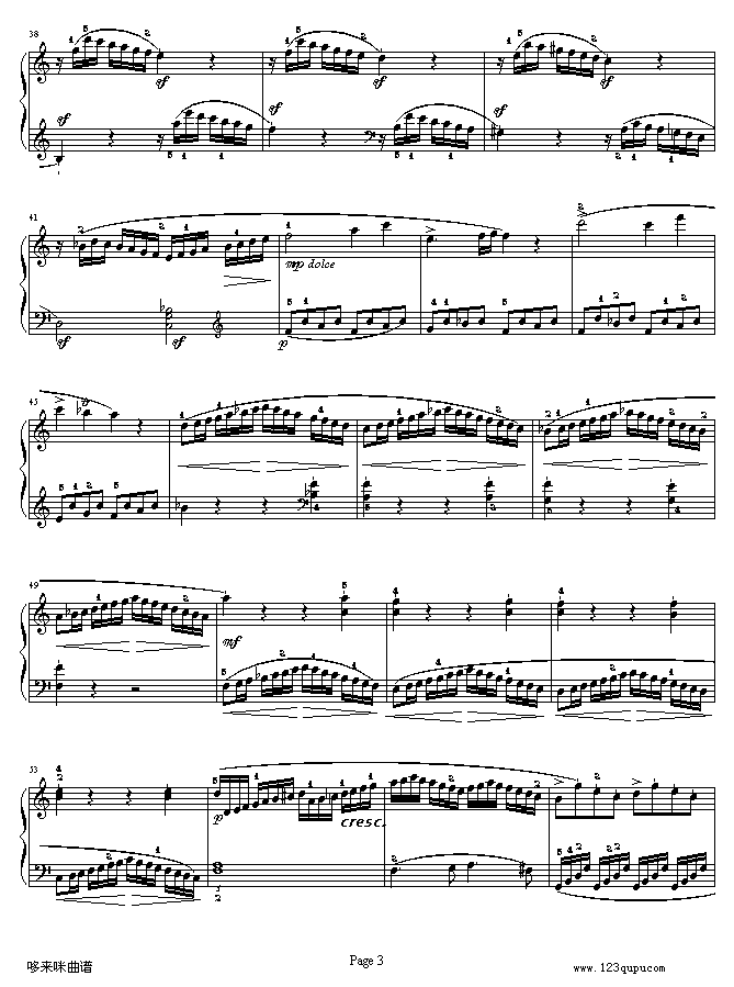 C大调第16钢琴奏鸣曲K.545第一乐章-莫扎特钢琴曲谱（图3）