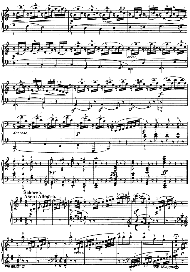G大调第十钢琴奏鸣曲　Op. 14 No--2-贝多芬钢琴曲谱（图11）