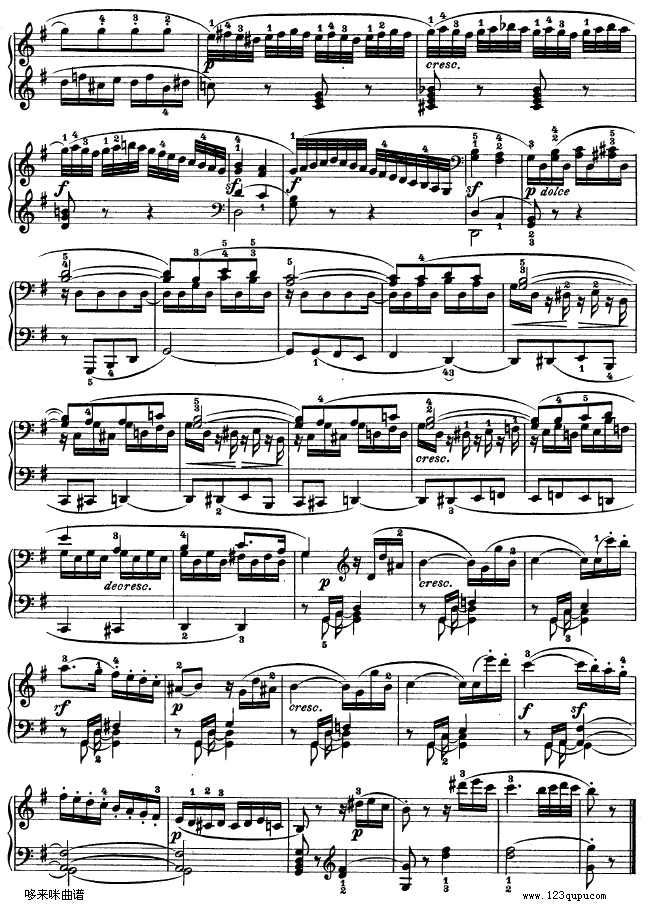 G大调第十钢琴奏鸣曲　Op. 14 No--2-贝多芬钢琴曲谱（图7）