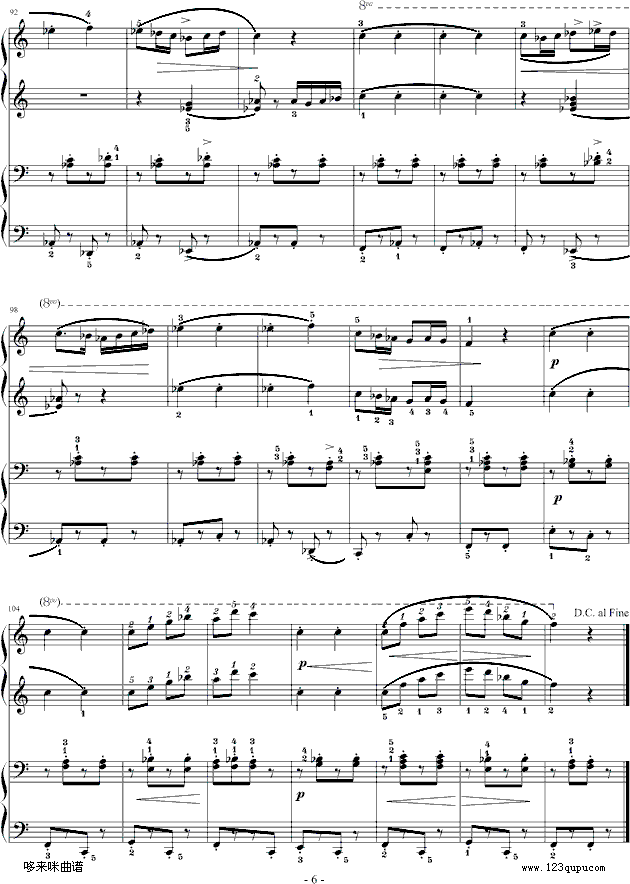 军队进行曲-舞蝶版-舒伯特钢琴曲谱（图6）