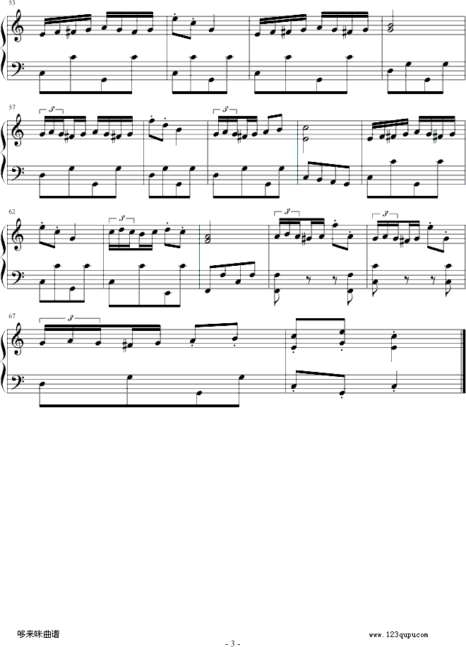 少女波尔卡-格拉纳·沙尔汀钢琴曲谱（图3）