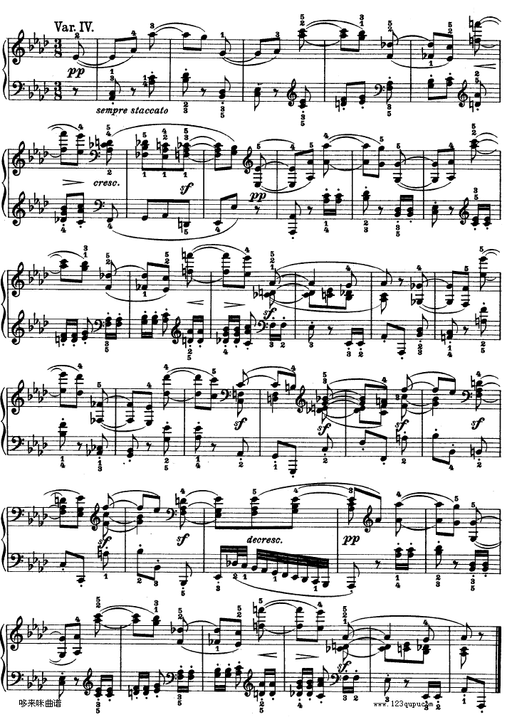 第十二钢琴奏鸣曲-（Op.26）-贝多芬钢琴曲谱（图6）