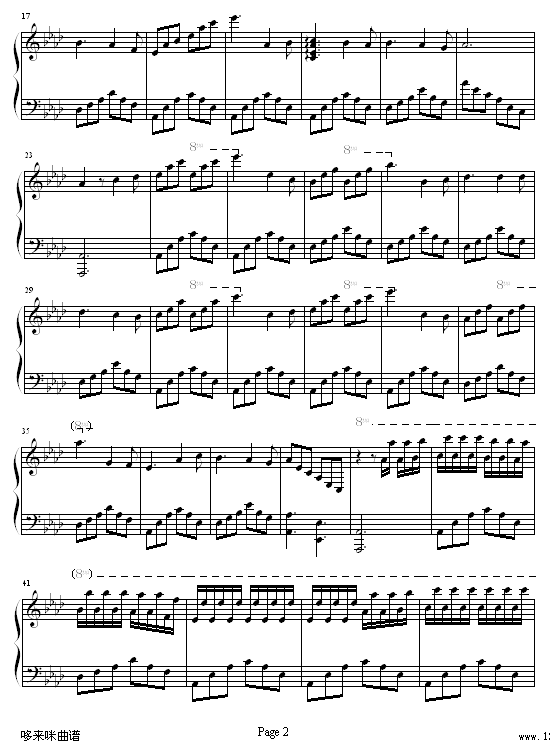 甜蜜奏鸣曲-SWEET BYE AND BYE-巴达尔杰斯卡钢琴曲谱（图2）