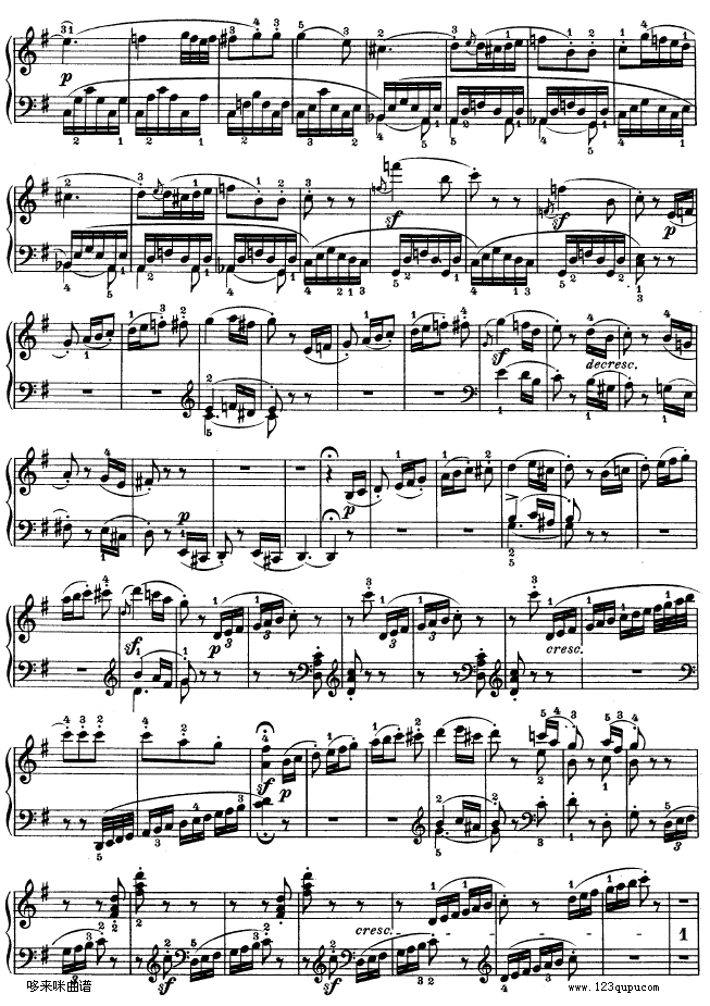 G大调第十钢琴奏鸣曲　Op. 14 No--2-贝多芬钢琴曲谱（图14）