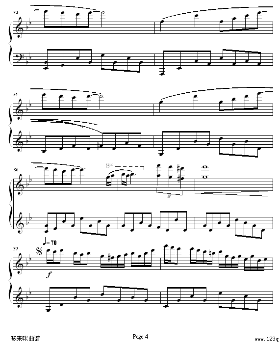 星空的钢琴手-克莱德曼钢琴曲谱（图4）
