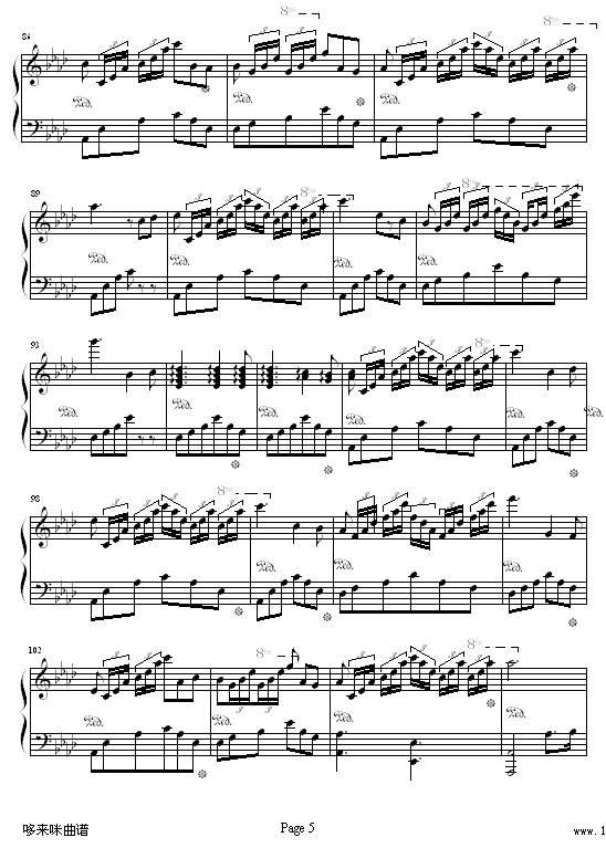 甜蜜奏鸣曲-SWEET BYE AND BYE-巴达尔杰斯卡钢琴曲谱（图5）