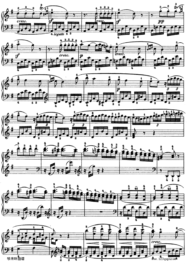 G大调第十钢琴奏鸣曲　Op. 14 No--2-贝多芬钢琴曲谱（图6）