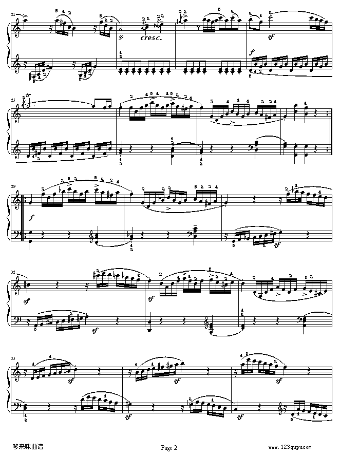 C大调第16钢琴奏鸣曲K.545第一乐章-莫扎特钢琴曲谱（图2）
