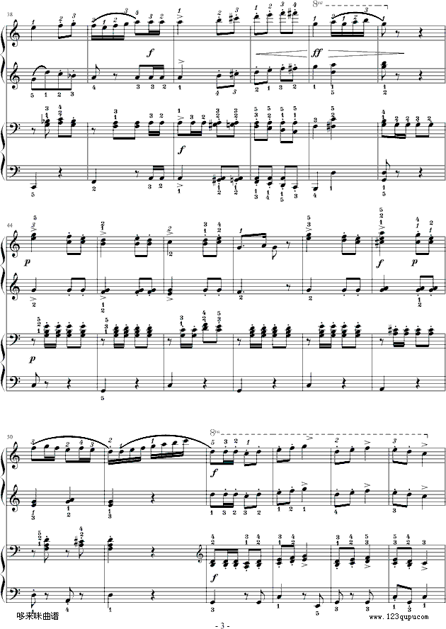 军队进行曲-舞蝶版-舒伯特钢琴曲谱（图3）