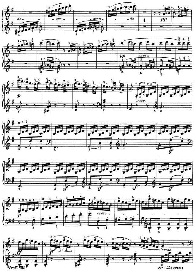 G大调第十钢琴奏鸣曲　Op. 14 No--2-贝多芬钢琴曲谱（图15）