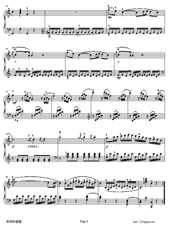 C大调第16钢琴奏鸣曲K.545第一乐章-莫扎特钢琴曲谱（图4）