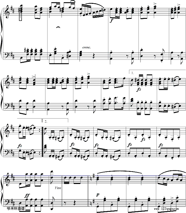 军队进行曲 -DoReMi版-舒伯特钢琴曲谱（图3）
