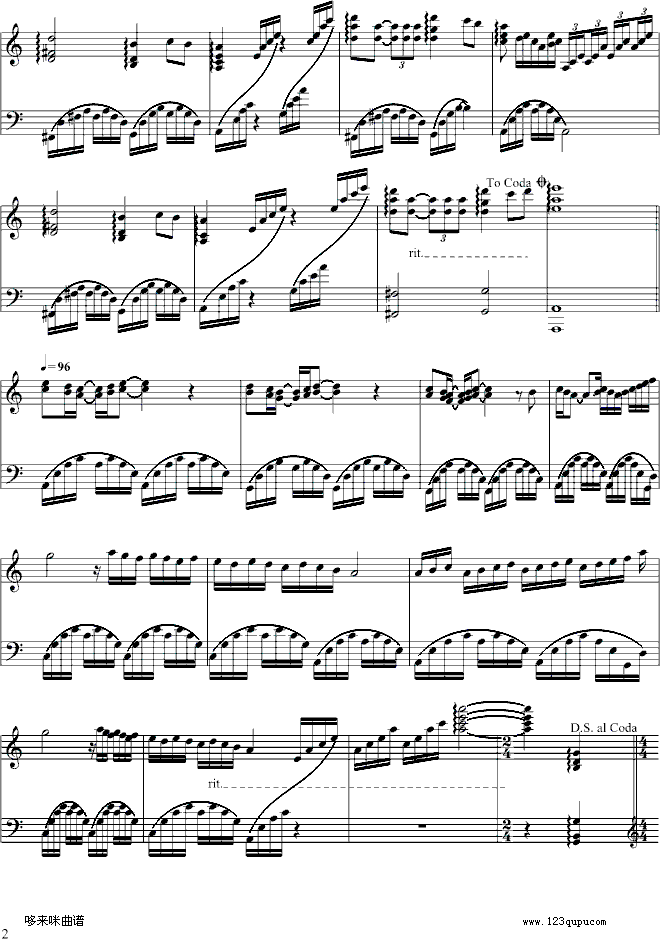 風中之塵-克莱德曼钢琴曲谱（图2）