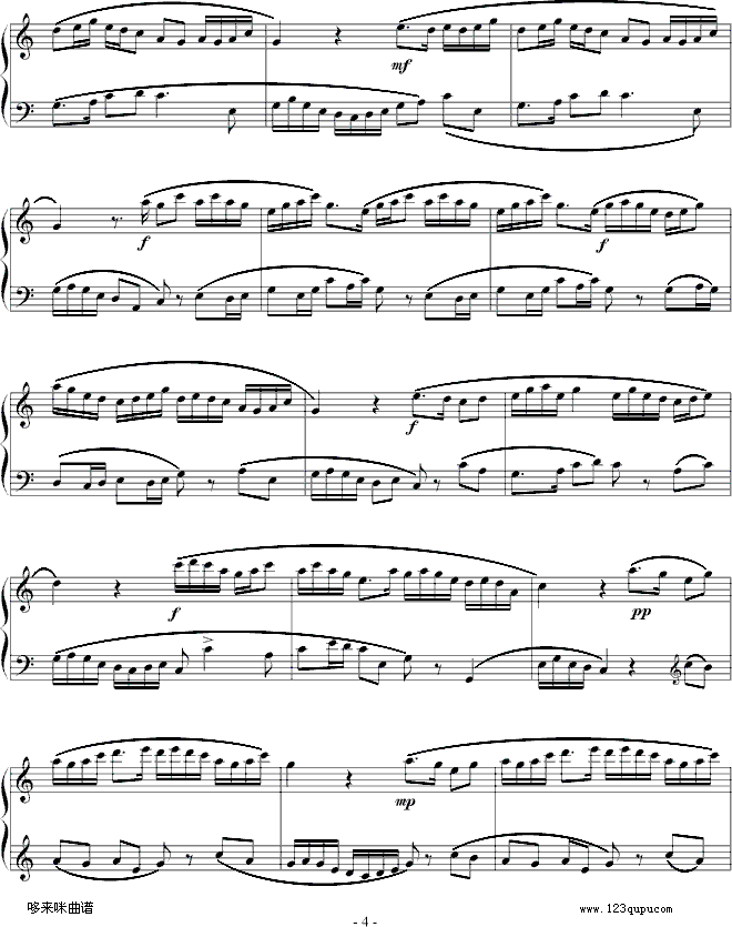 牧童短笛-我学钢琴-贺绿汀钢琴曲谱（图4）