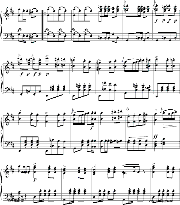 军队进行曲 -DoReMi版-舒伯特钢琴曲谱（图2）