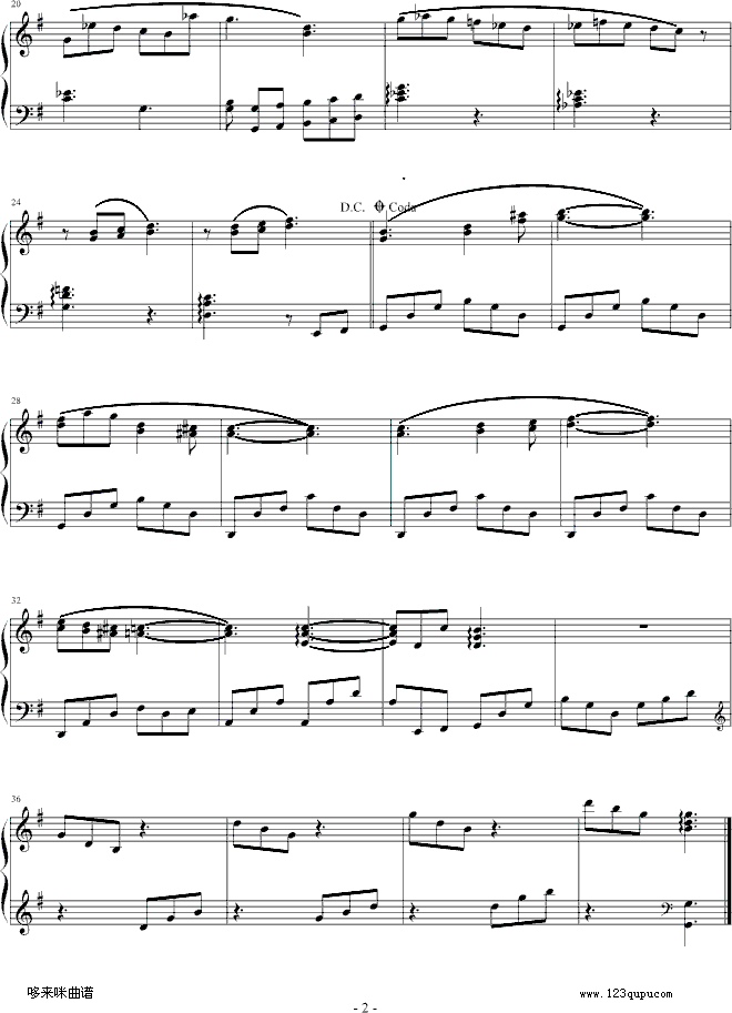 拉拉主题-克莱德曼钢琴曲谱（图2）