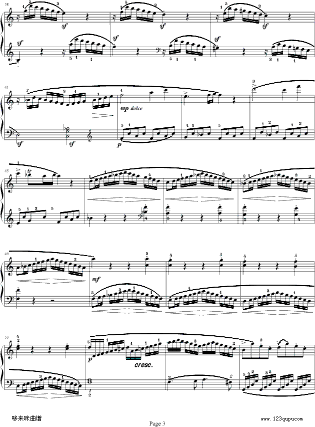 莫扎特C大调奏鸣曲K.545-完整版-莫扎特钢琴曲谱（图3）