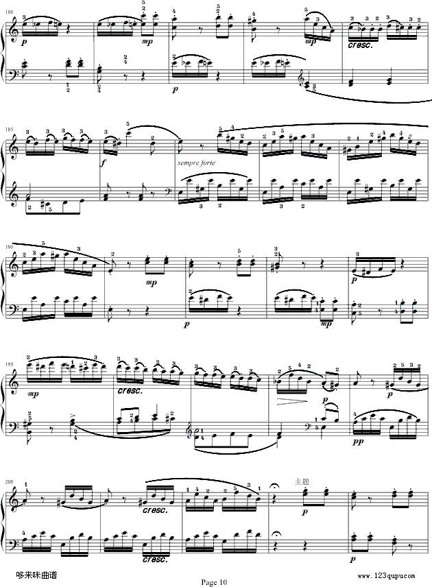 莫扎特C大调奏鸣曲K.545-完整版-莫扎特钢琴曲谱（图10）
