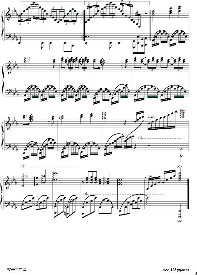 Wonderland By Night-克莱德曼钢琴曲谱（图3）