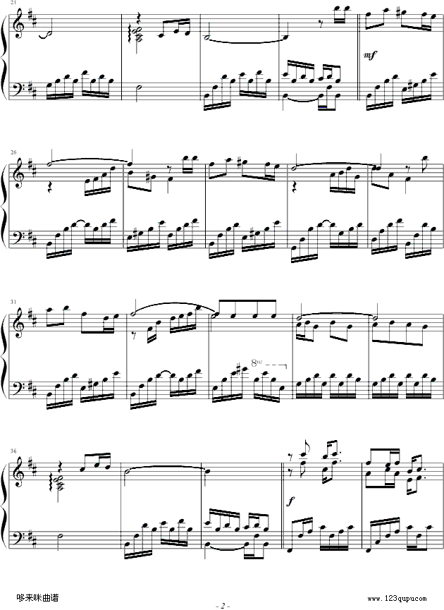 橄榄树-保罗 莫利哀钢琴曲谱（图2）