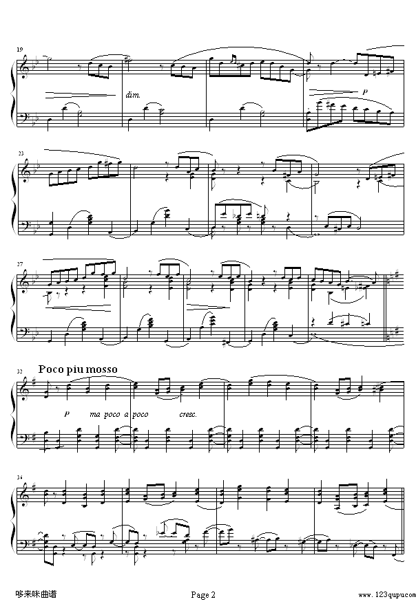 六月—船歌-柴科夫斯基钢琴曲谱（图2）