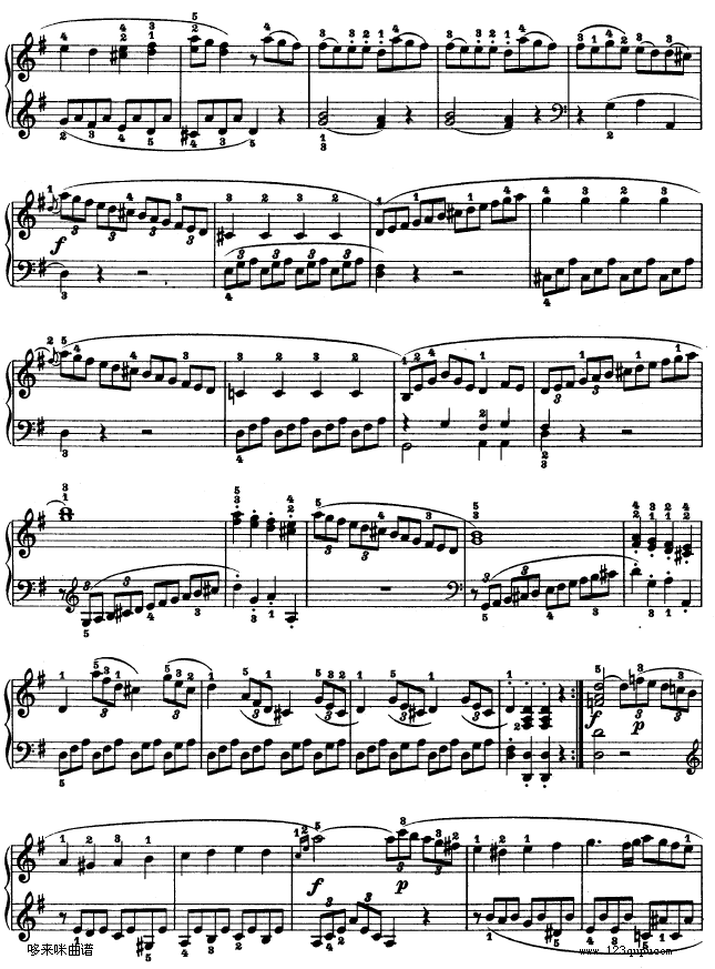 第二十钢琴奏鸣曲-Op.49 No.2-贝多芬钢琴曲谱（图2）