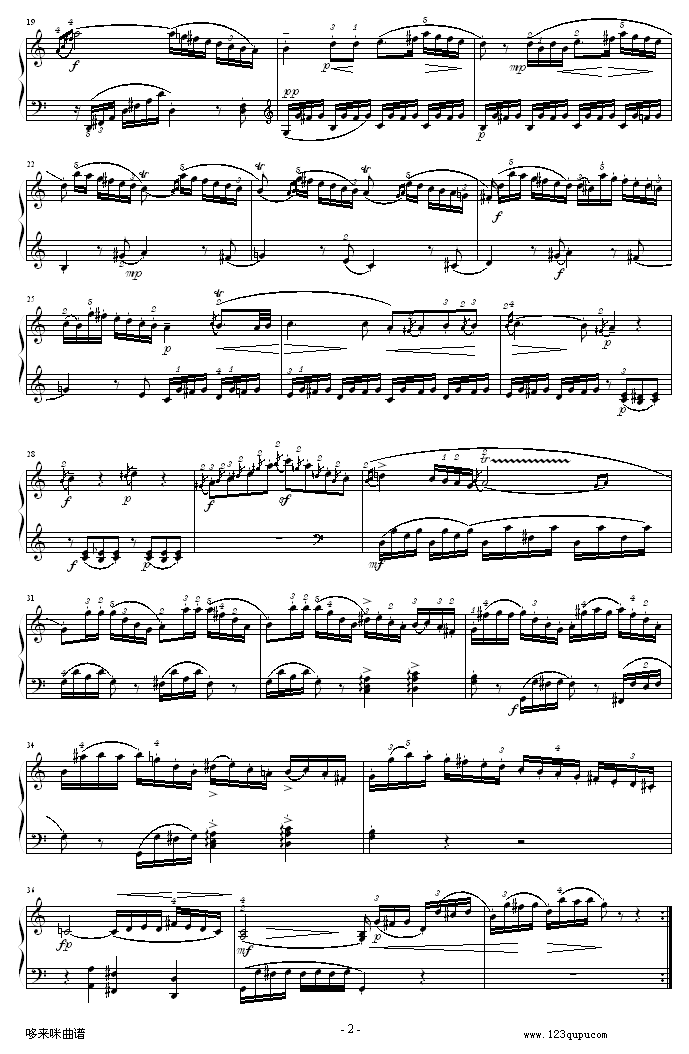 C大调钢琴奏鸣曲 K279-莫扎特钢琴曲谱（图2）