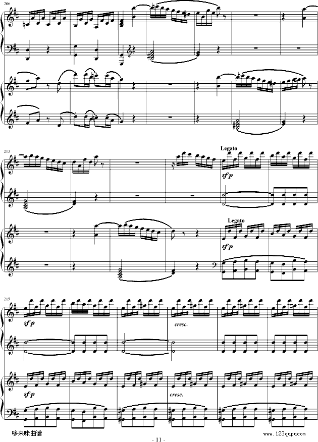 D大调双钢琴奏鸣曲第三乐章-莫扎特钢琴曲谱（图11）