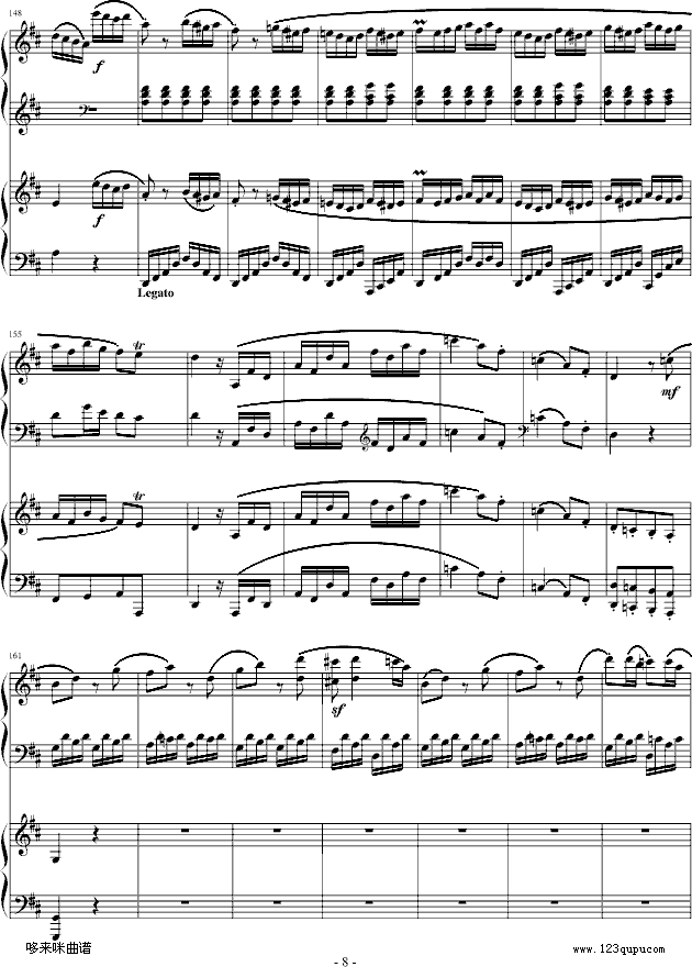 D大调双钢琴奏鸣曲第三乐章-莫扎特钢琴曲谱（图8）