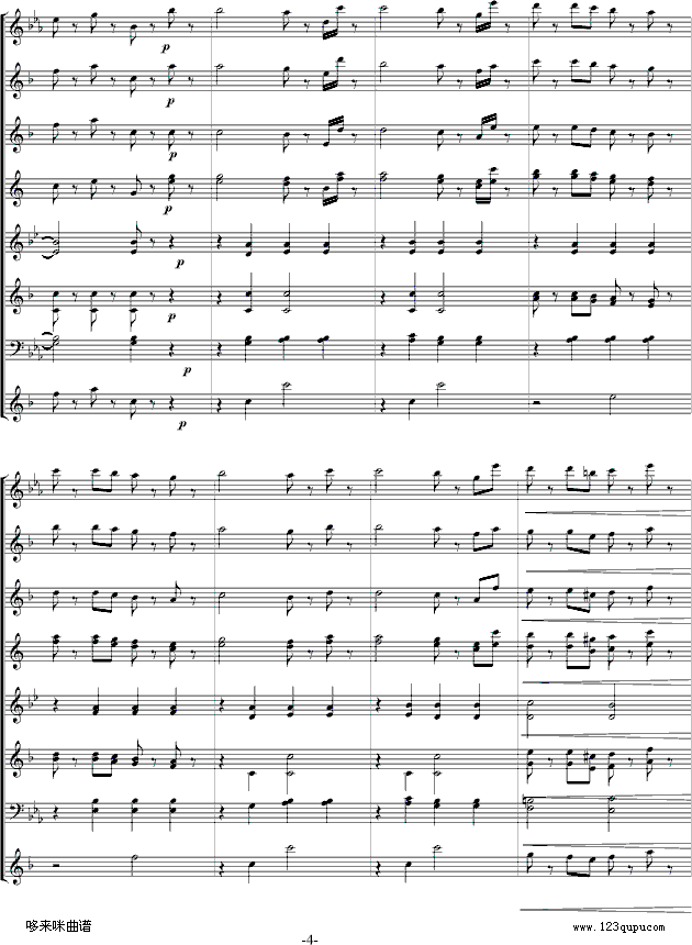 拉德斯基进行曲-总谱-约翰·斯特劳斯钢琴曲谱（图4）