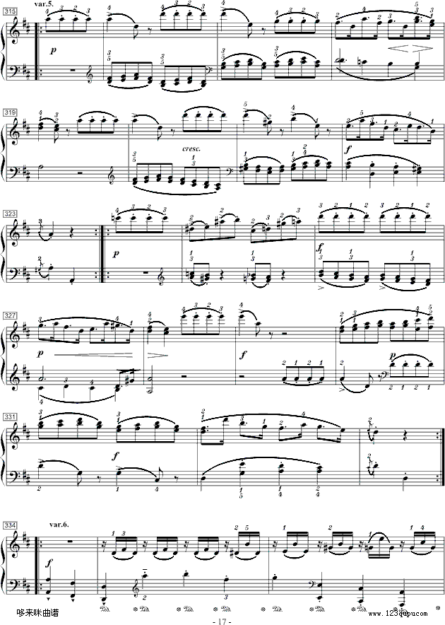 莫扎特D大调钢琴奏鸣曲K.284-莫扎特钢琴曲谱（图17）