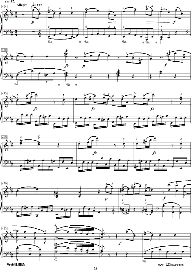 莫扎特D大调钢琴奏鸣曲K.284-莫扎特钢琴曲谱（图25）