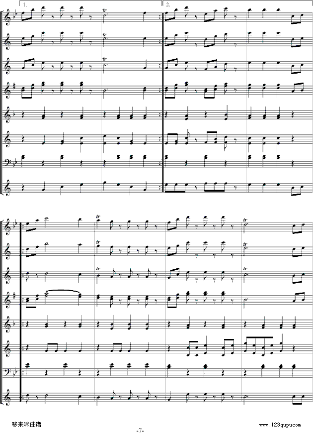 拉德斯基进行曲-总谱-约翰·斯特劳斯钢琴曲谱（图7）
