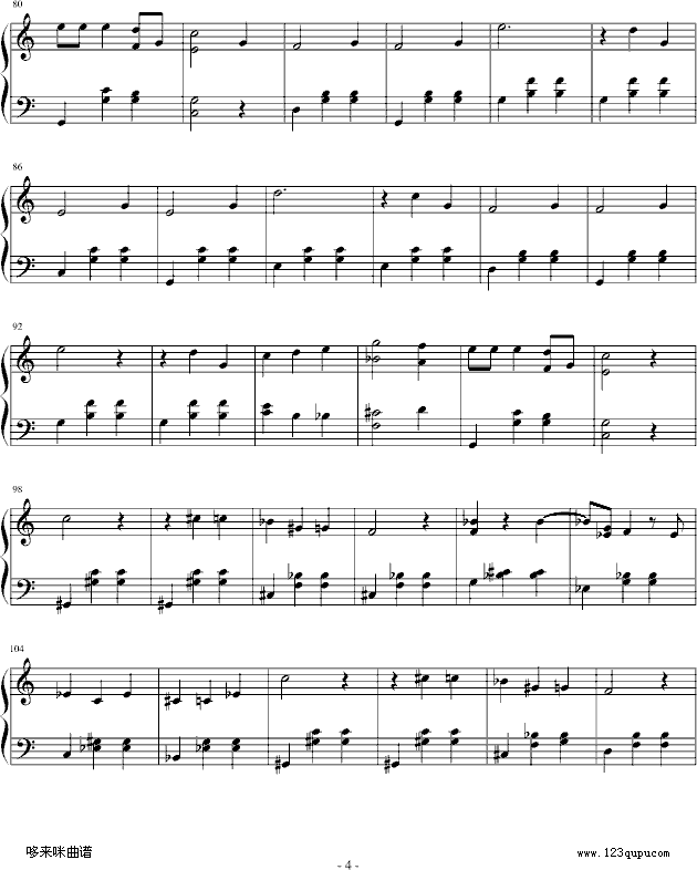 蓝色多瑙河-约翰·施特劳斯钢琴曲谱（图4）