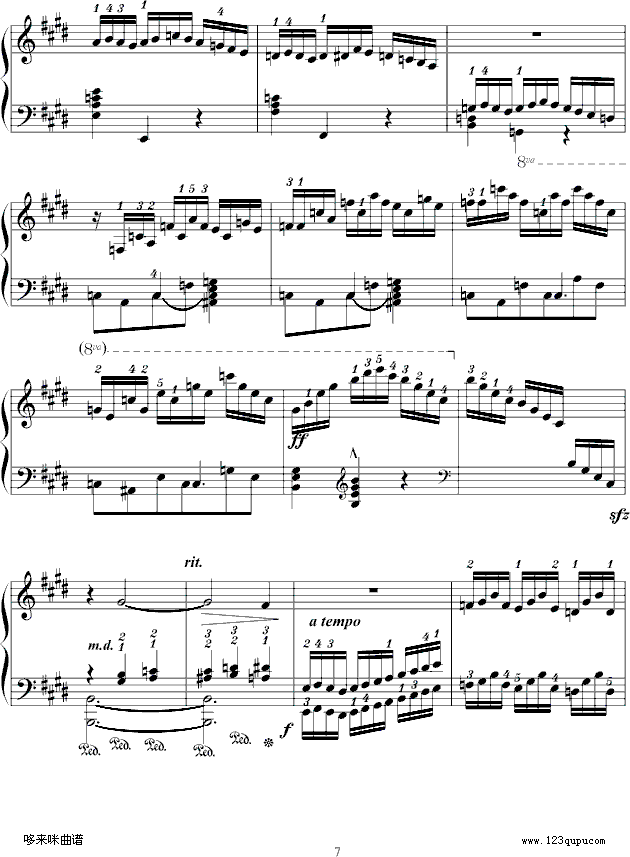 练习曲Op.72 No.1-莫什科夫斯基钢琴曲谱（图7）