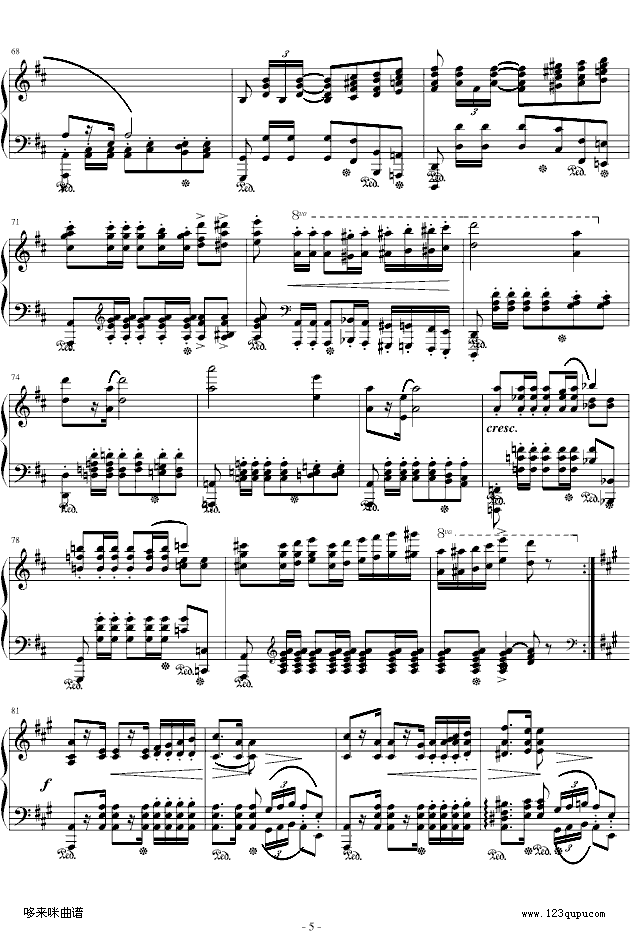 波兰军队舞曲-Op.40 No.1-肖邦钢琴曲谱（图5）