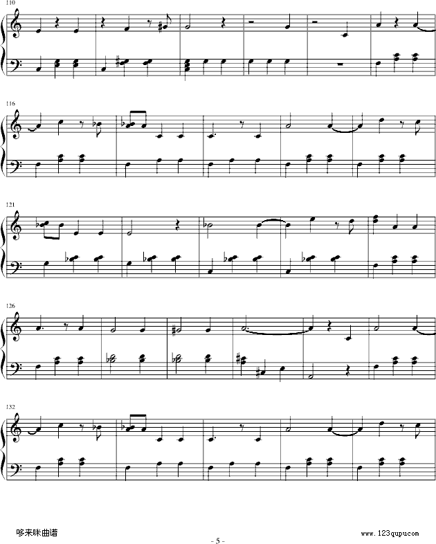 蓝色多瑙河-约翰·施特劳斯钢琴曲谱（图5）