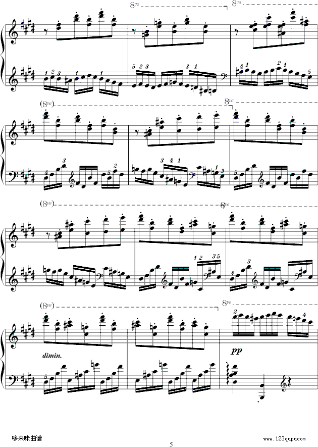 练习曲Op.72 No.1-莫什科夫斯基钢琴曲谱（图5）